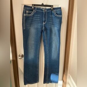 Rock 47 by Wrangler Stylish Blue Jeans for Women 33x34